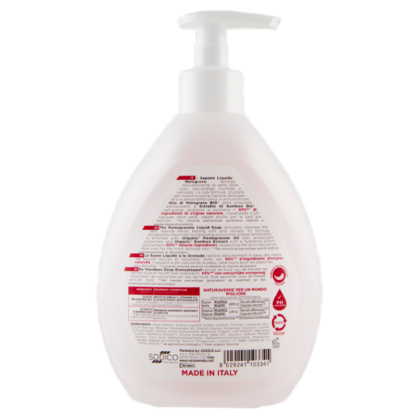 Naturaverde Natural Beauty Melograno Sapone Liquido Rigenerante 500 ml