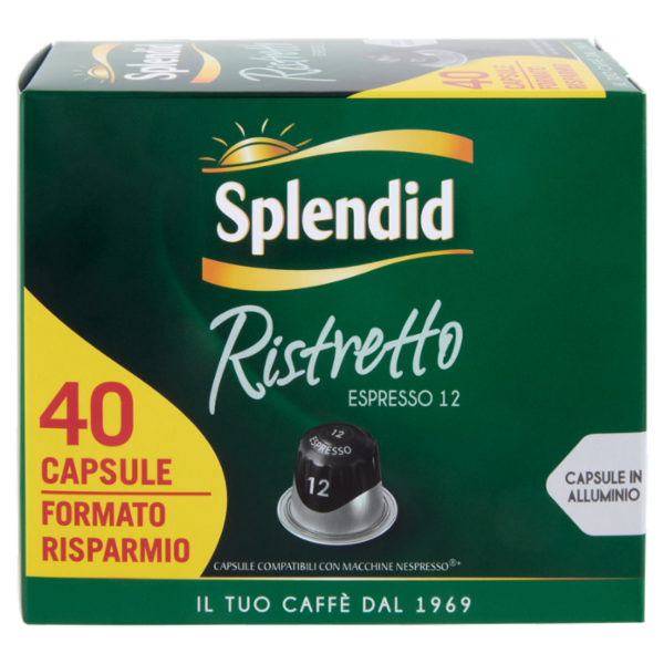 Splendid Ristretto 12- 40 Capsule Caffè Compatibili con Macchine Nespresso*® Original 208g