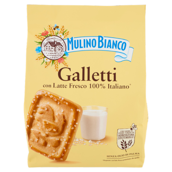 Mulino Bianco Galletti Biscotti con Latte Fresco 100% Italiano 800g