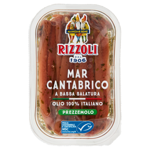 Rizzoli Filetti di Alici del Mar Cantabrico a Bassa Salatura Prezzemolo 70 g