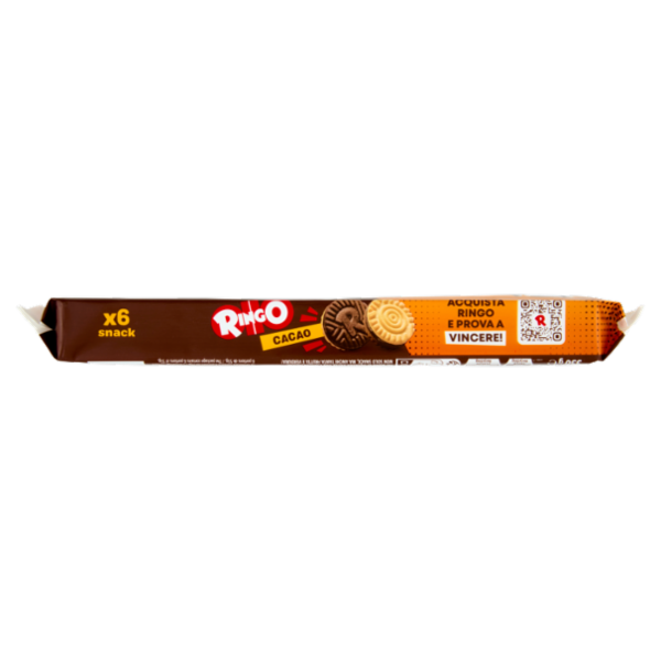 Ringo Cacao Biscotti Farciti con Crema Cacao Snack Merenda 6 porzioni, 330g