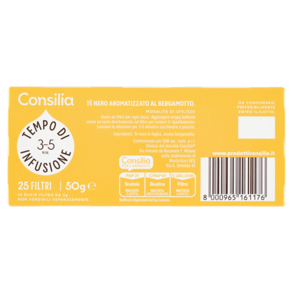 Consilia The Earl Grey 25 Filtri 50 g