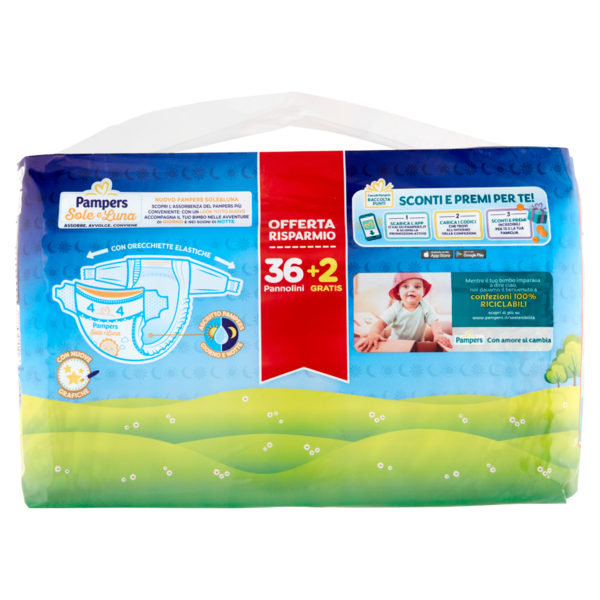 Pampers Sole e Luna 4 Maxi 36 + 2 pz