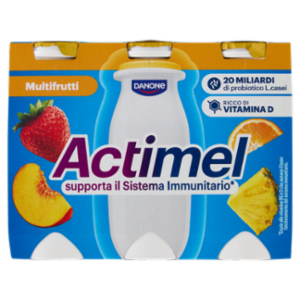 ACTIMEL, Yogurt Da Bere Con Vit B6 e D Per Il Sistema Immunitario, Multifrutti, 6X100G
