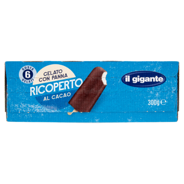 IL GIGANTE Gelato con Panna Ricoperto al Cacao 6 x 50 g