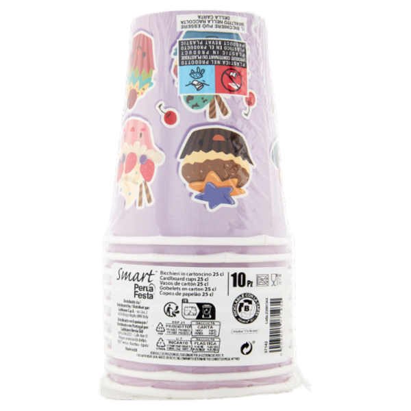 Smart PerLa Festa Bicchieri in cartoncino 25 cl 10 pz