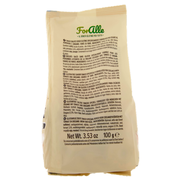 ForAlle Tarallini senza glutine al Pomodoro e Origano 100 g