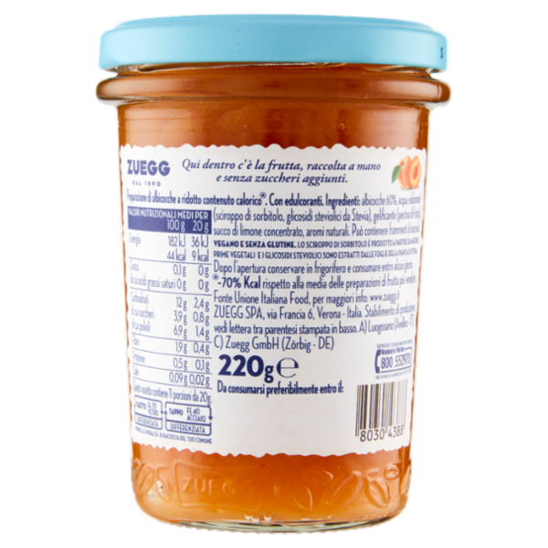 Zuegg Zero Zuccheri Aggiunti* Albicocche 220 g