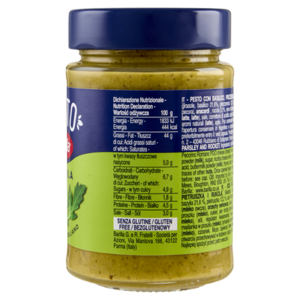 Barilla Pesto Basilico e Rucola Condimento e Sugo per Pasta 190 g