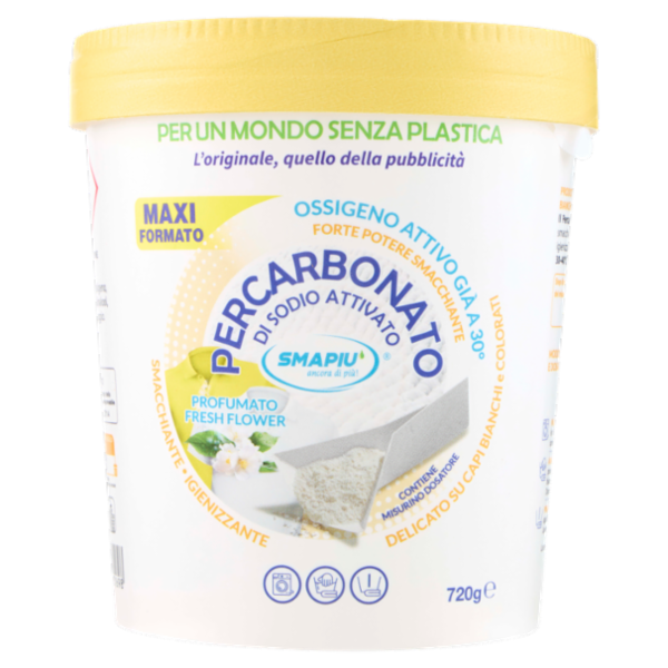 Smapiù Percarbonato di Sodio Attivato Delicato su Capi Bianchi e Colorati 720 g