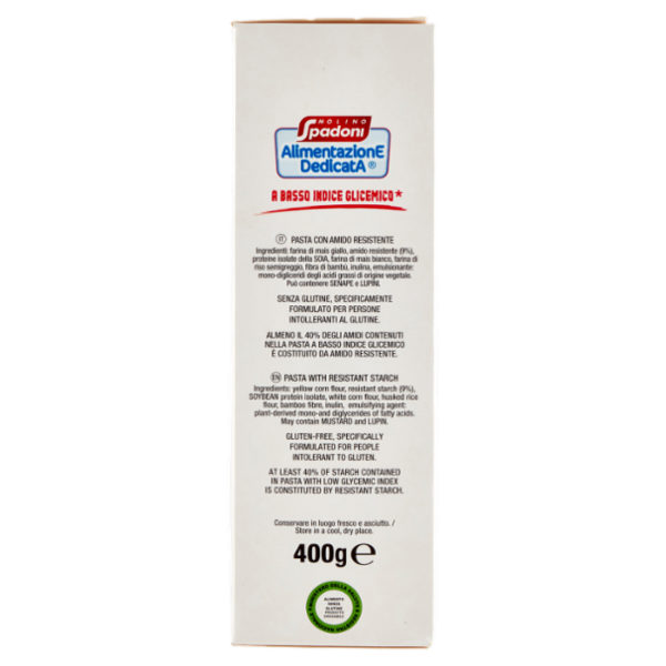 Molino Spadoni AlimentazionE DedicatA a Basso Indice Glicemico* Pasta Amido Resistente Fusilli 400 g