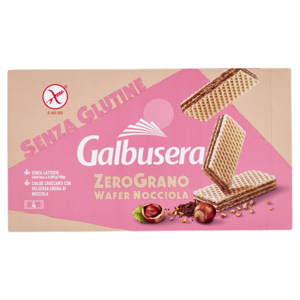 Galbusera ZeroGrano Wafer Nocciola Senza Glutine 4 x 45 g