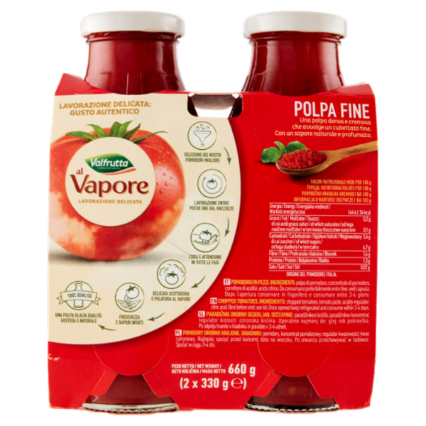 Valfrutta al Vapore Polpa Fine 2 x 330 g