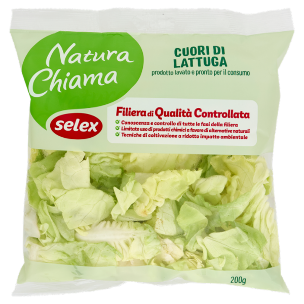 Selex Natura Chiama Cuori di Lattuga Lavati e Pronti per il Consumo 200 g