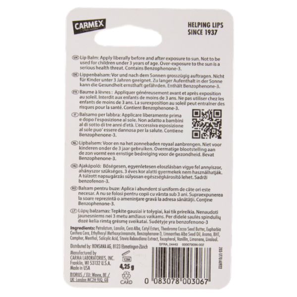 Carmex Balsamo Labbra Classic SPF 15 4,25 g