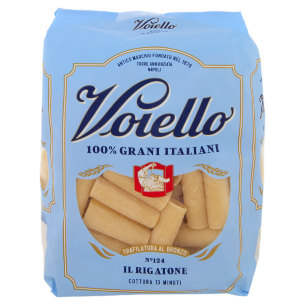 Voiello Pasta Il Rigatone N°124 grani 100% italiani Trafilata bronzo 500g