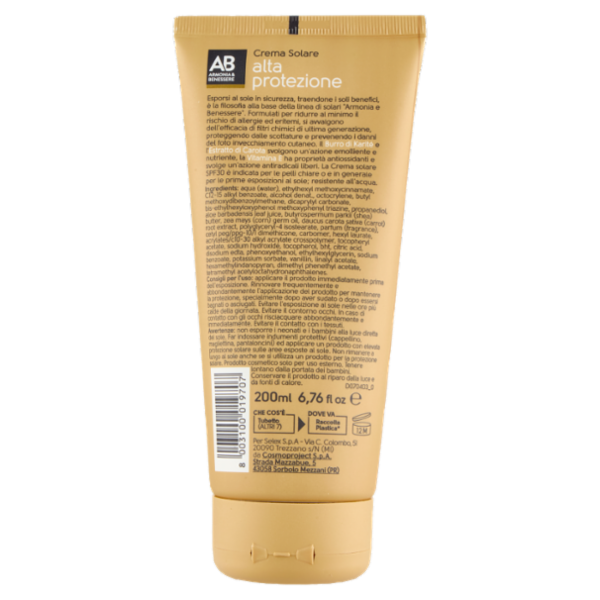 Armonia & Benessere Crema Solare Protezione Alta SPF 30 200 ml