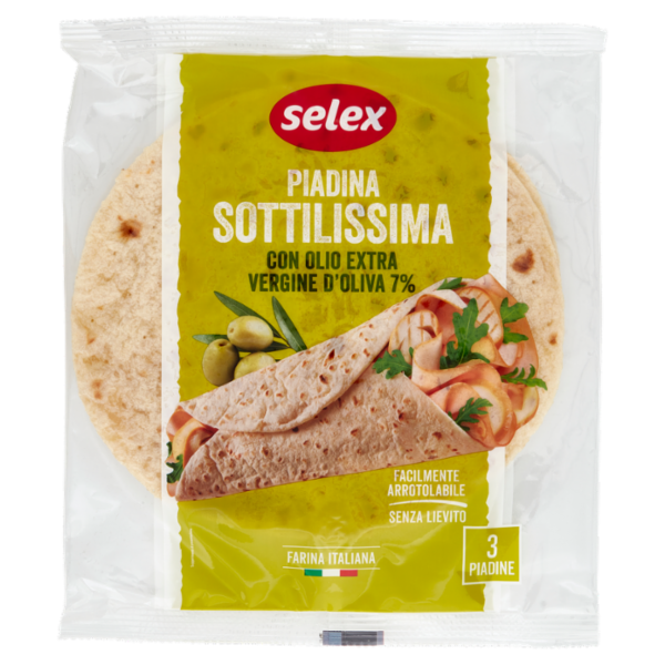 Selex Piadine Sottilissime con Olio Extra Vergine d'Oliva 7% 3x120 g