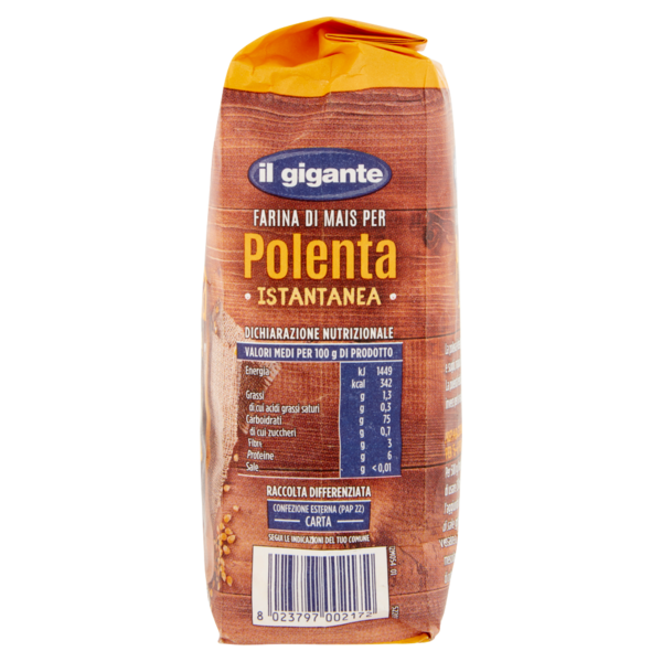 IL GIGANTE Farina di Mais per Polenta Istantanea 500 g