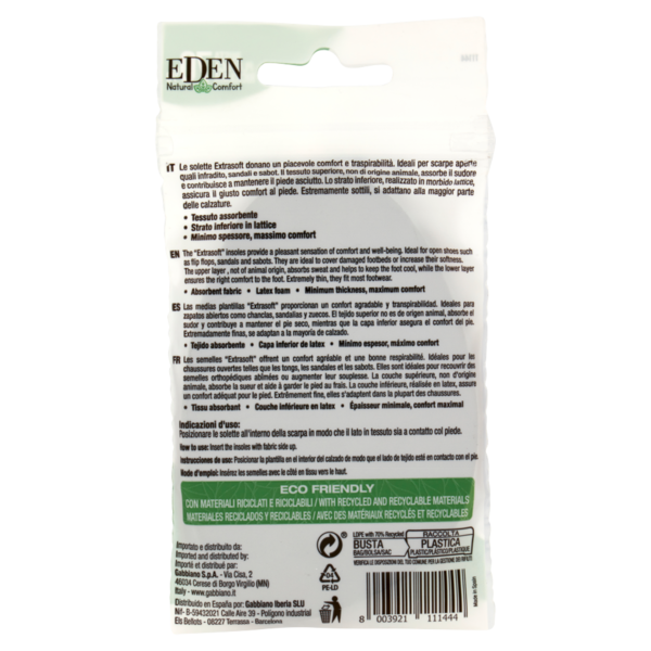 Eden Natural Comfort Mezza Soletta Extrasoft