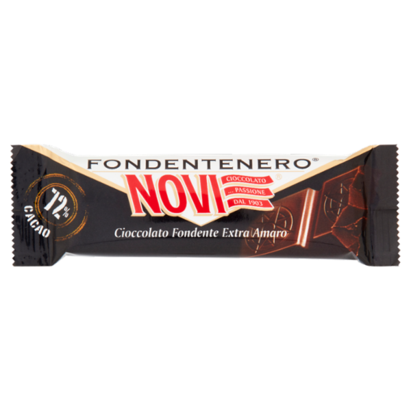 Novi Fondentenero 72% Cacao Cioccolato Fondente Extra Amaro 25 g