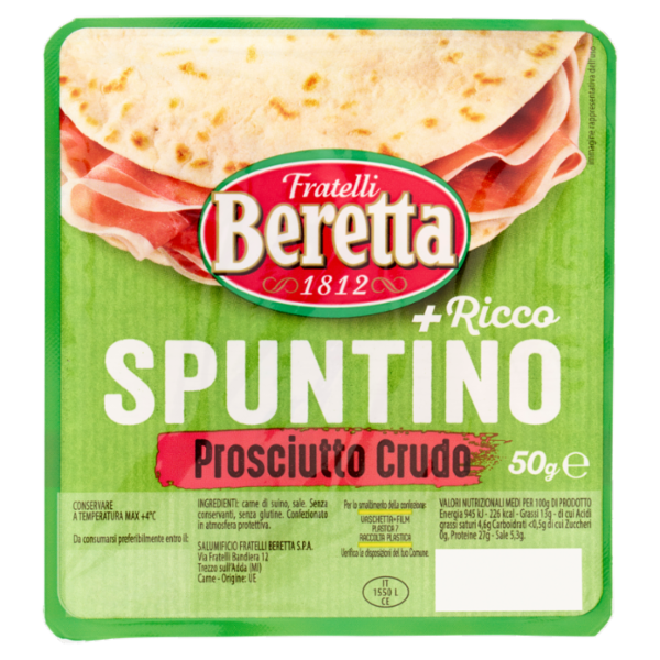 Fratelli Beretta Spuntino + Ricco Prosciutto Crudo 50 g