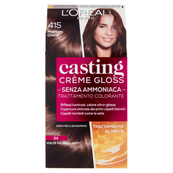 L'Oréal Paris Tinta Capelli Casting Creme Gloss, Senza Ammoniaca, 415 Marron Glacé