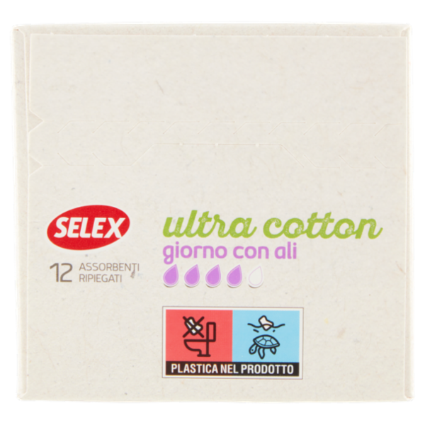 Selex Assorbenti Giorno con Ali in Cotone Biologico in Bustine Singole 12 pezzi
