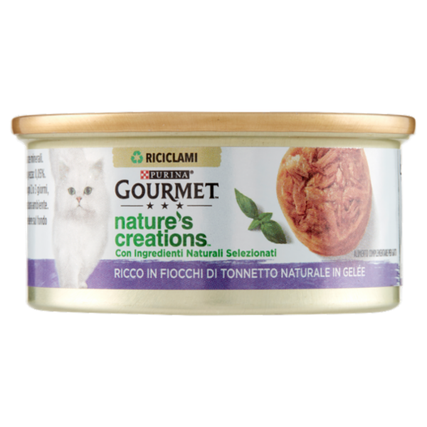 PURINA GOURMET Nature's Creations Ricco in Fiocchi di Tonnetto Naturale in Gelée 70 g