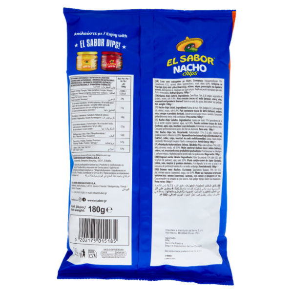 El Sabor Nacho chips Salted 180 g