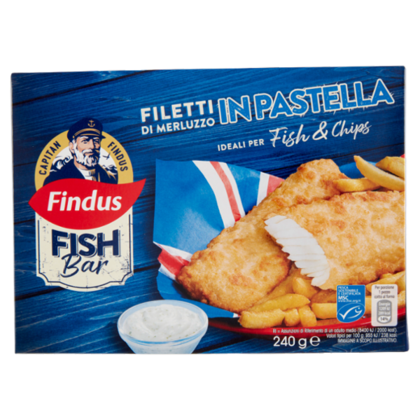 Capitan Findus Fish Bar Filetti di Merluzzo in Pastella 240 g