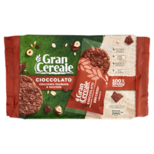 Gran Cereale Cioccolato Biscotti Con Cioccolato Fondente e Nocciole In Monoporzioni 216 g