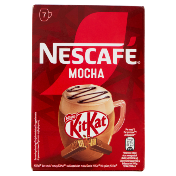 NESCAFÉ KitKat Mocha Caffè Solubile con Latte e Cacao, 7 bustine 21g