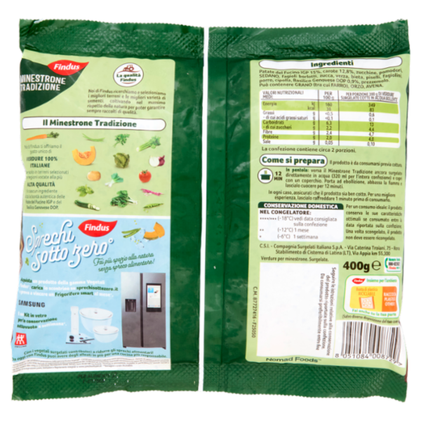 Findus Minestrone Tradizione - con Patate del Fucino IGP e Basilico Genovese DOP 400 g