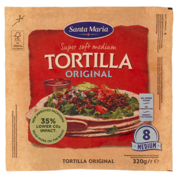 Santa Maria Super soft medium Tortilla Original 8 Medium 320 g