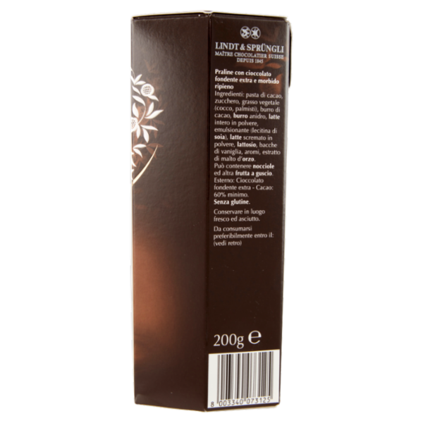 Lindt Cioccolatini Lindor Cioccolato extra fondente Scatola 60% 200 g