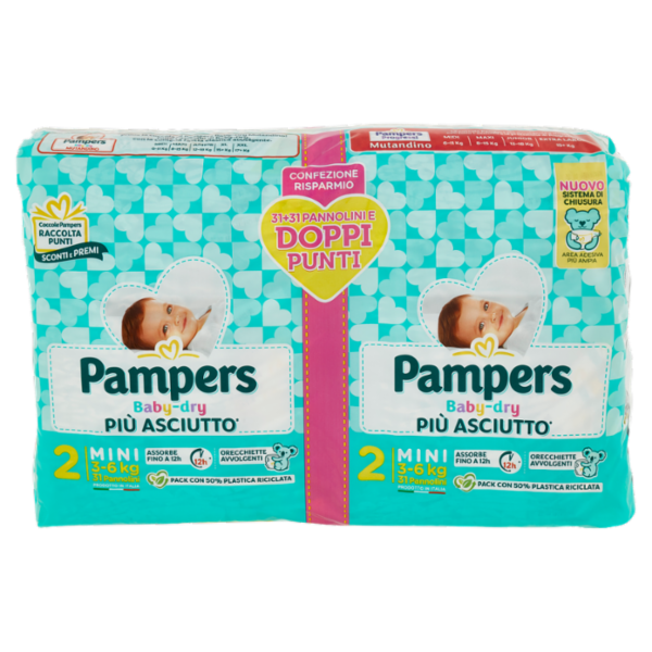 Pampers Baby-dry Mini 31+31 pz