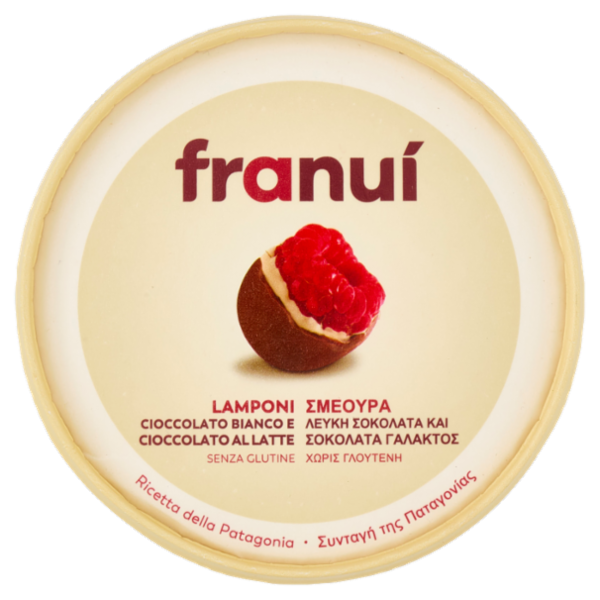 franuí Lamponi Freschi Congelati Ricoperti di Cioccolato Bianco e Cioccolato al Latte 150 g