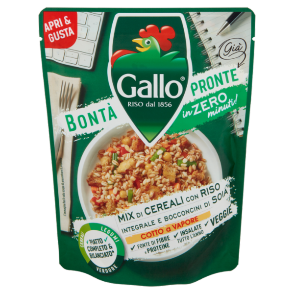 Gallo Bontà Pronte Mix di Cereali con Riso Integrale e Bocconcini di Soia 220 g