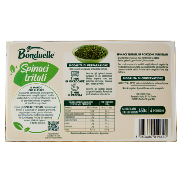 Bonduelle Spinaci tritato Surgelato 450 g