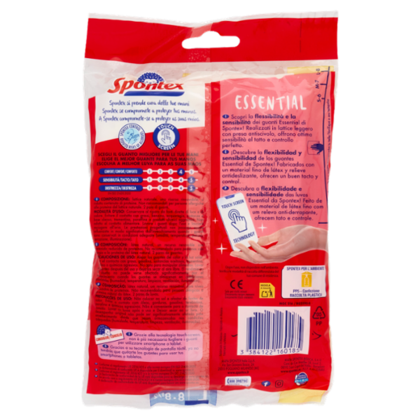 Spontex Guanti Casalinghi Essential 2+2 Taglia L