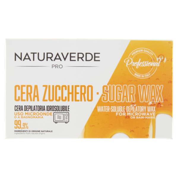 Naturaverde Pro Cera Zucchero Cera Depilatoria Idrosolubile Uso Microonde o a Bagnomaria 250 ml