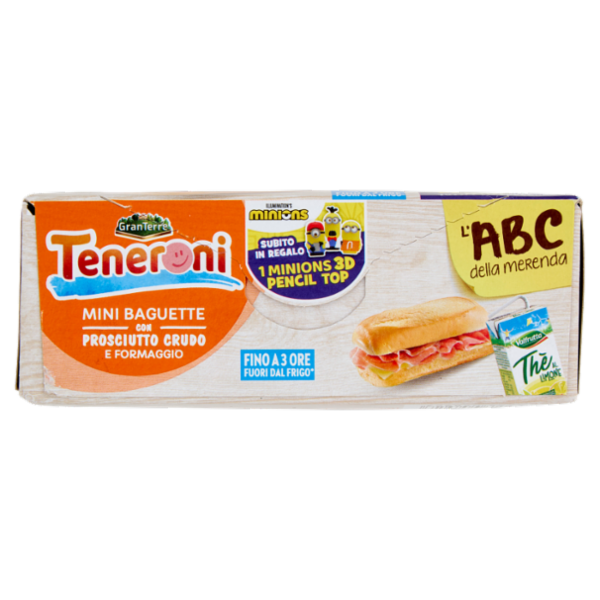 Teneroni l'ABC della merenda Mini Baguette con Prosciutto Crudo e Formaggio 170 g