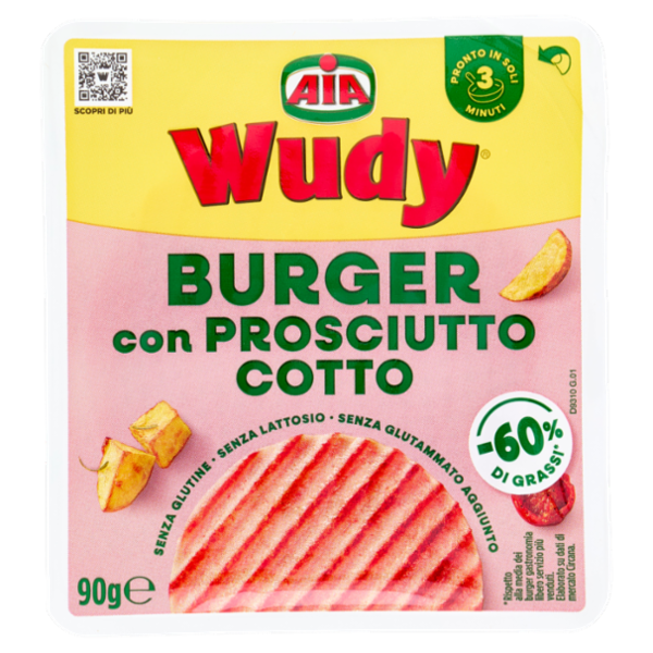 Aia Wudy Burger con Prosciutto Cotto 90 g