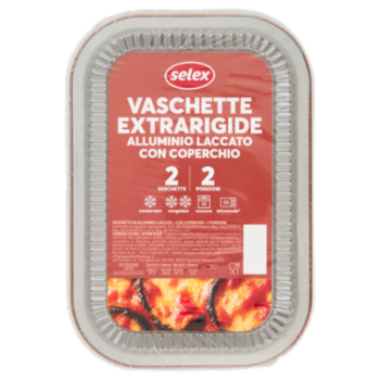Selex Contenitore Extrarigido In Alluminio Laccato Con Coperchio 2 Porzioni 2 Pezzi