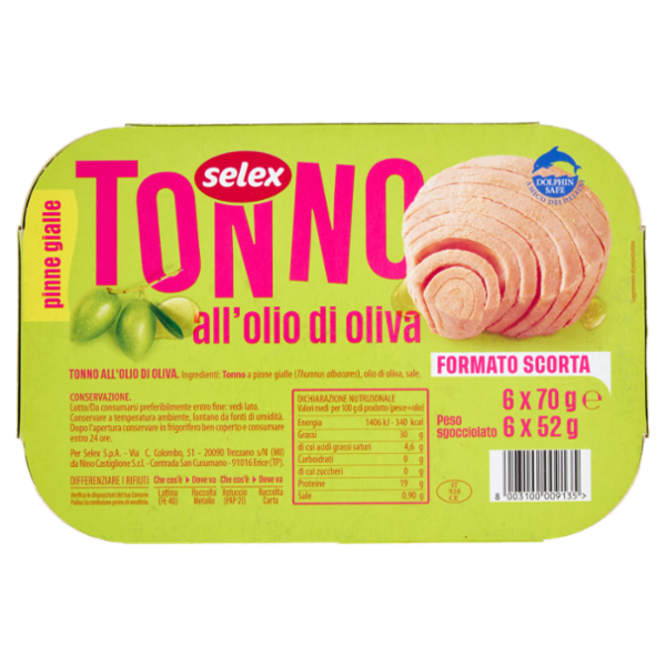 Selex Tonno all'Olio di Oliva 6x70 g