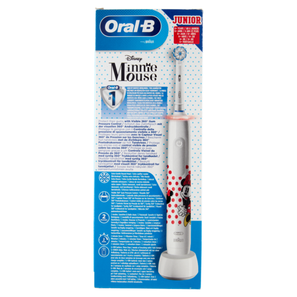 Oral-B Power Spazzolino Elettrico Ricaricabile Pro3 Junior Minnie +6 anni