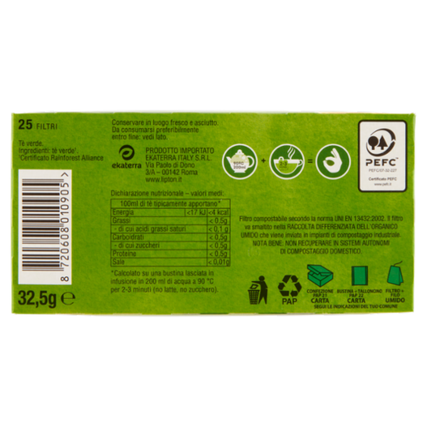 Lipton Tè Verde Classico 25 Filtri 32,5 g