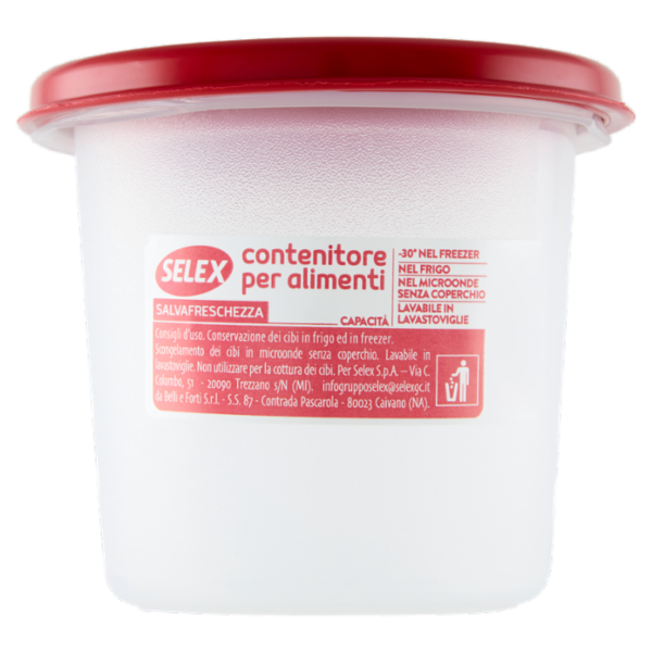 Selex Contenitore per Alimenti Freezer/Frigo Tondo 0,35 L