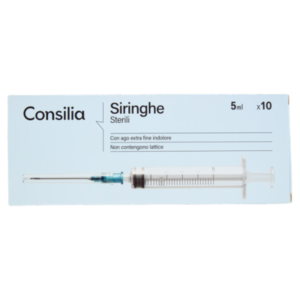 Consilia Siringhe Sterili con Ago Indolore 5ml 10 pezzi